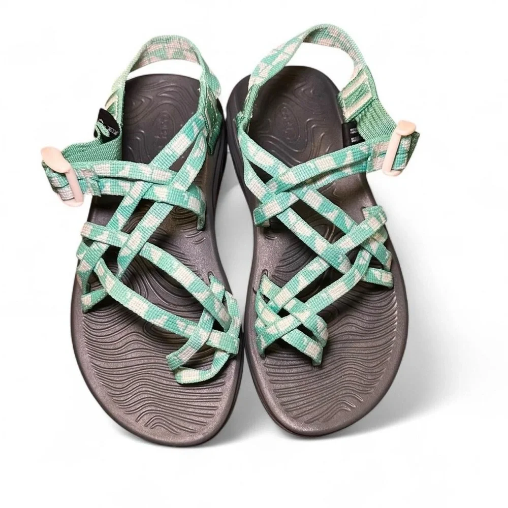 Chaco Z/Cloud Style Sandals Women 6 Green Strap‎ Hiking Comfort Like New
